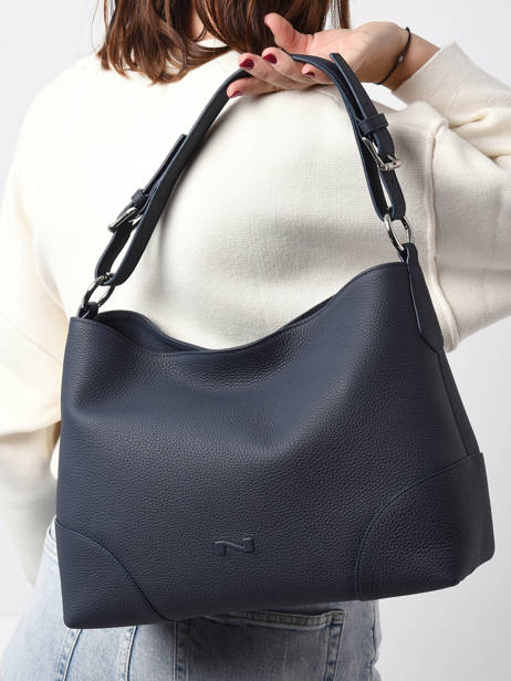 Schoudertas Tango Bis Leder Nathan baume Blauw nathan 52 ander zicht 1